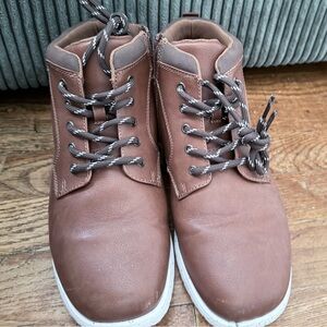 Cognac Massimo Dress Shoes with White Soles